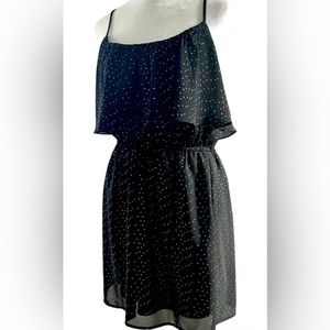 Lily Rose Black w/ Silver Polka Dots Dress Size M